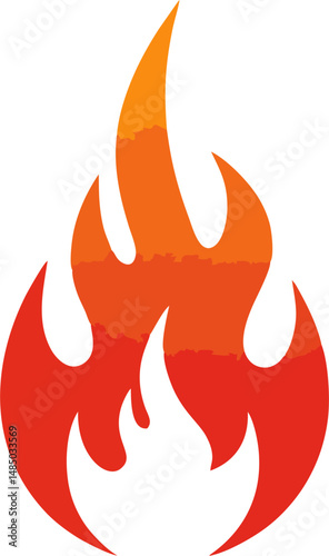 Simple fireball icon with energy sparks – flat design illustration