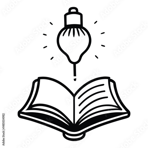 A warm ambiance fills the space as a green lamp casts light on an open book, 