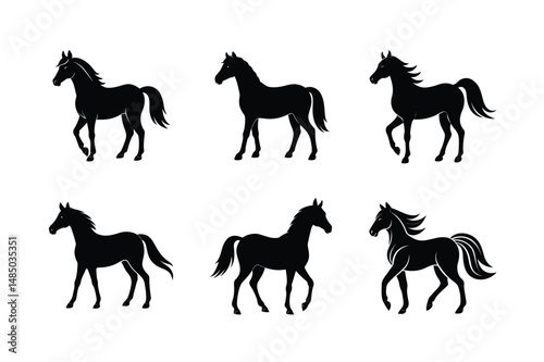 epic black stallion silhouette design