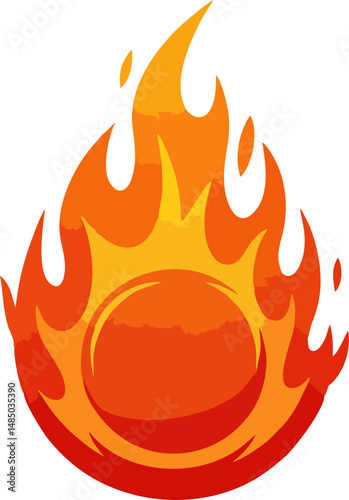 Cartoon fireball with dancing flames – vector design with personality