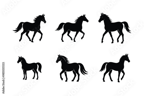 galloping horse black stallion style