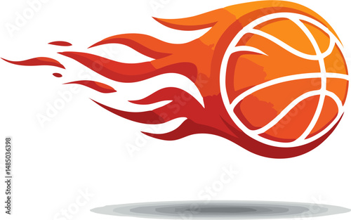 Vector fireball badge for gaming merch – edgy flame illustration
