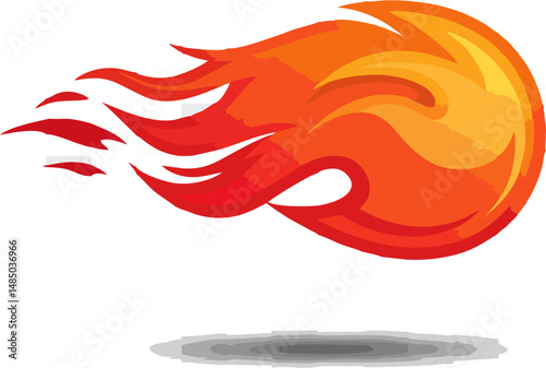 Sporty fireball logo vector with italic motion – dynamic flame design