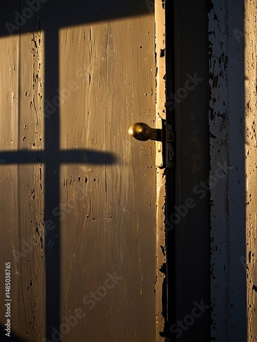 old wooden door with lock