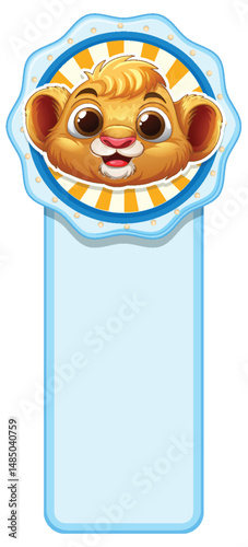 Cute Lion Cub Illustration Bookmark