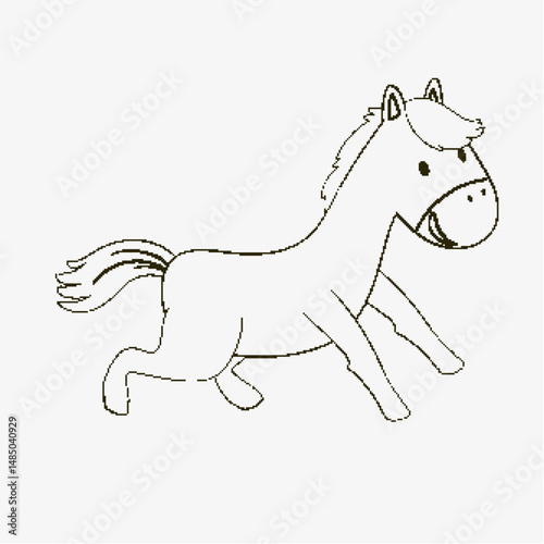 Playful Cartoon Horse Illustration