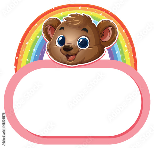Cute Bear with Rainbow Frame