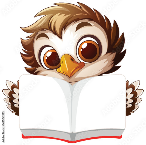 Cute Owl Reading a Book