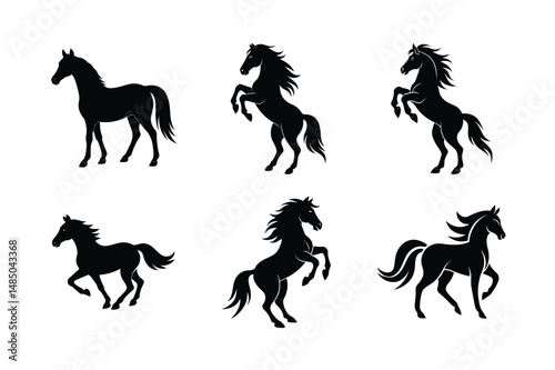 iconic black stallion vector artwork