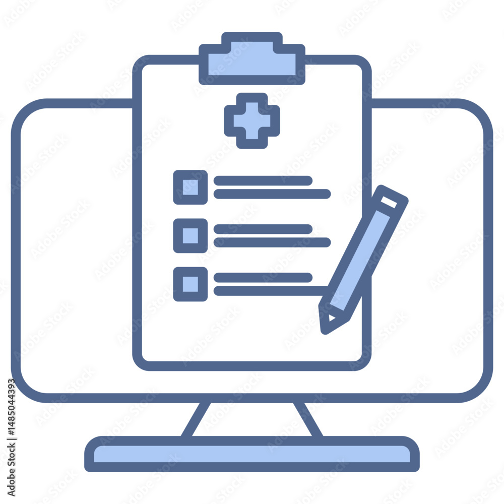 Digital Form Consent Blue Icon