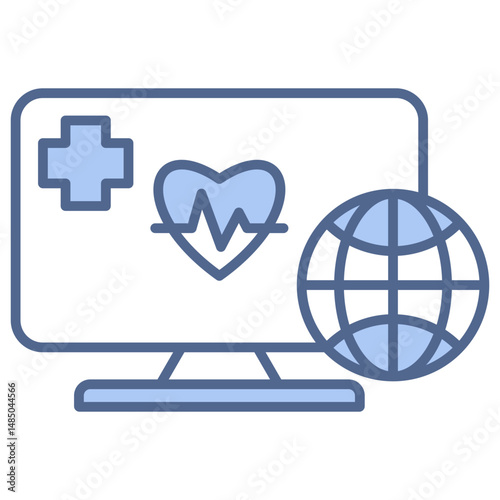 Internet Of Medical Things  Blue Icon