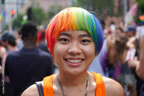 Colorful Hair And Smile At Pride Celebration Event