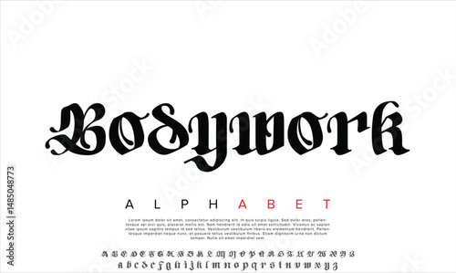 Luxury Bodywork DEMO Regular alphabet letters font for logo