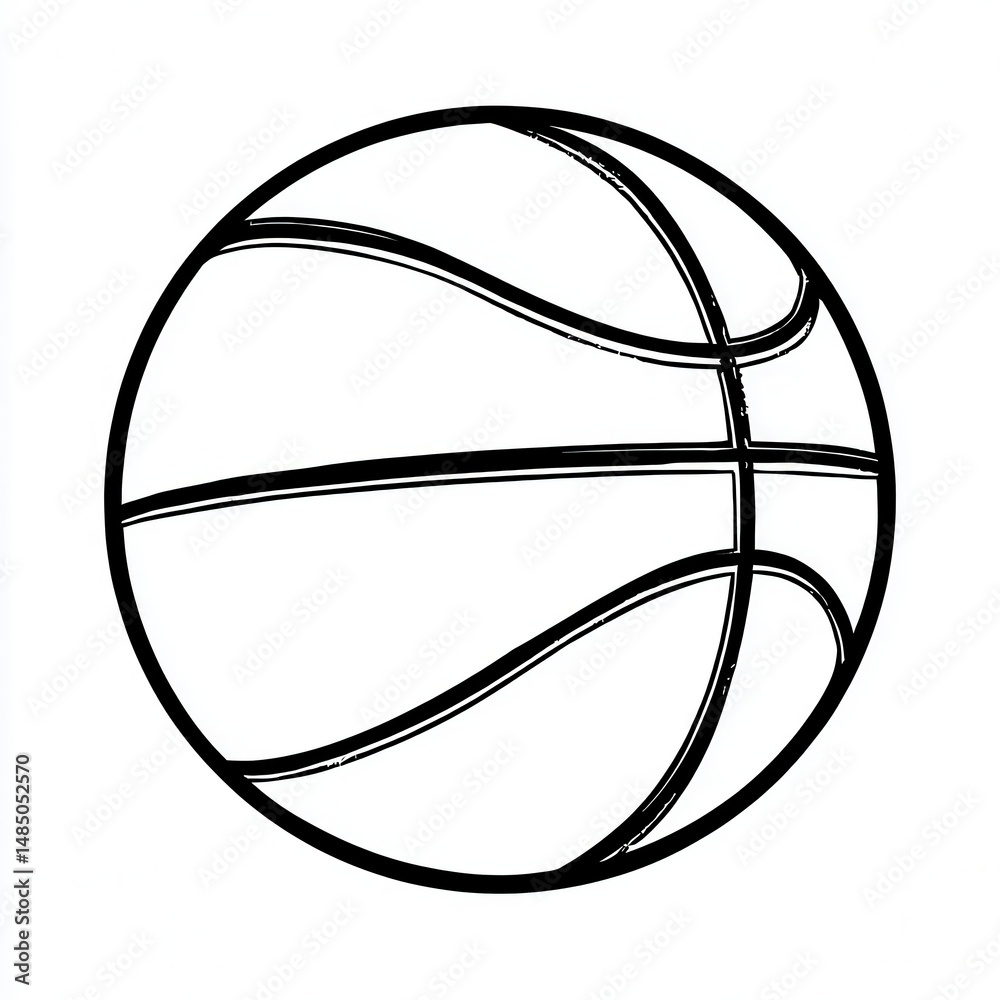Naklejka premium Basketball Ball Sports Equipment Outline Art