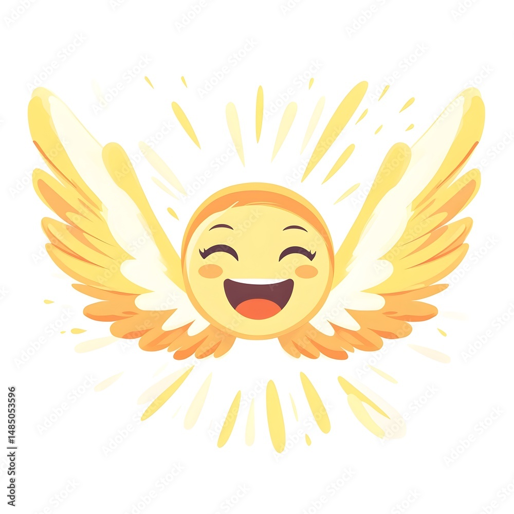 Fototapeta premium Cheerful smile day expression wide angle centered composition