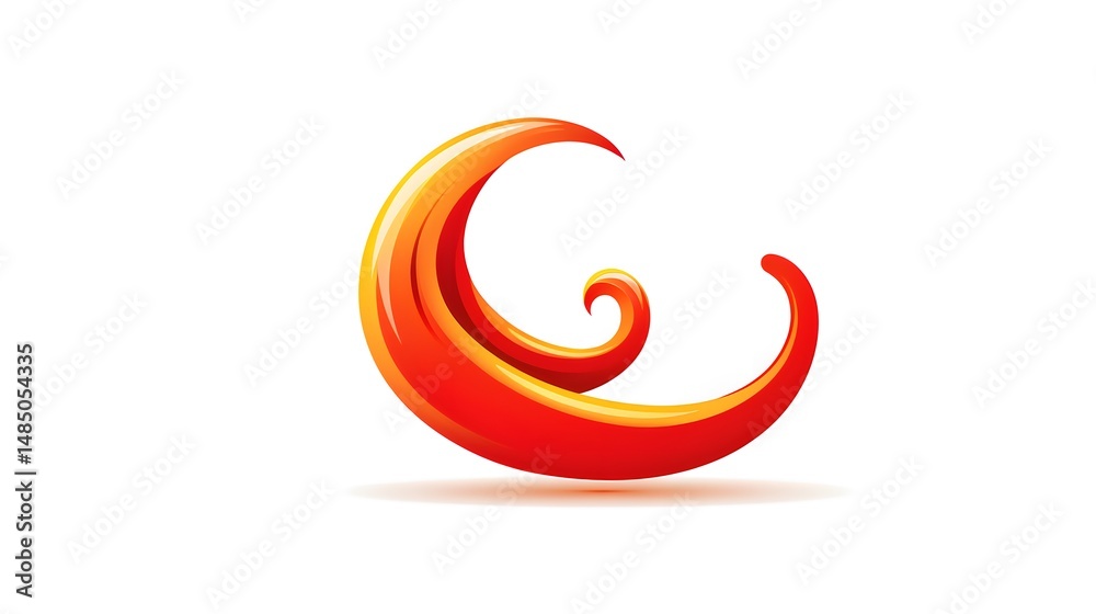 Obraz premium Fiery Red Chili Pepper with Hot Burning Flames Illustration for Culinary Concepts