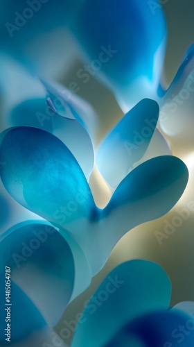 Abstract Blue Petals Soft Light Background