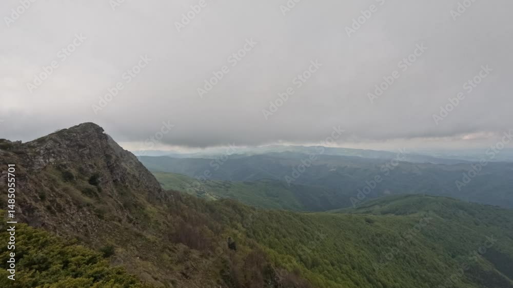 Mountain landscape with clouds time lapse