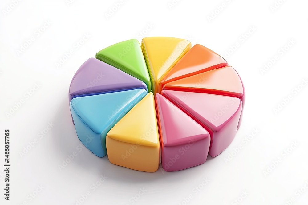 Fototapeta premium Colorful pie chart slices