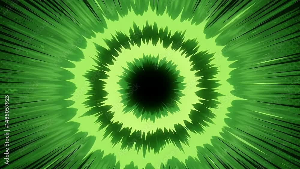 Abstract Green Explosion Effect Animation Zooming Out