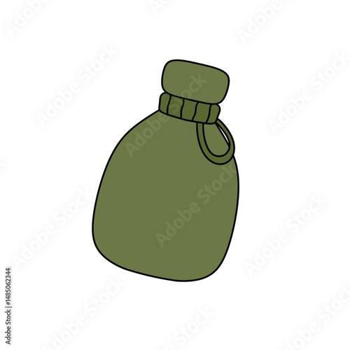 A green bag with a green lid