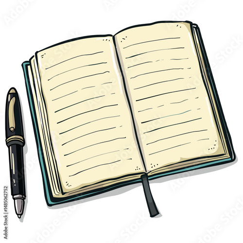 vector illustration of a notebook and pen