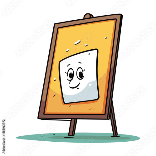 elegant illustration of  wooden easel with canvas