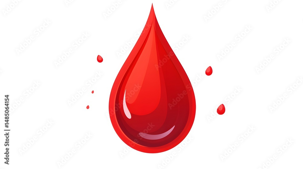 Obraz premium Professional Blood Drop Flat Vector Illustration Clipart for Medical Infographics