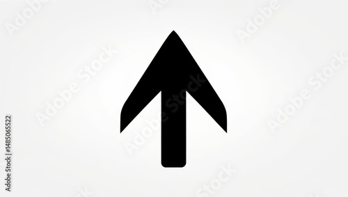 Simple Black Arrow Icon – Bold Minimalist Vector on White Background