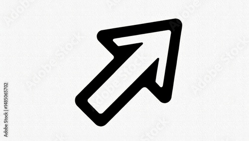 Simple Black Arrow Icon – Bold Minimalist Vector on White Background
