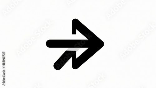 Simple Black Arrow Icon – Bold Minimalist Vector on White Background