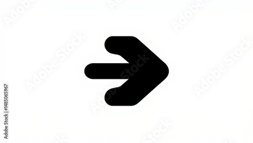 Simple Black Arrow Icon – Bold Minimalist Vector on White Background