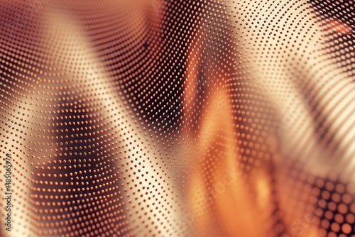 Metal copper background with soft lightning.