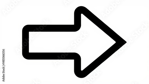 Simple Black Arrow Icon – Bold Minimalist Vector on White Background