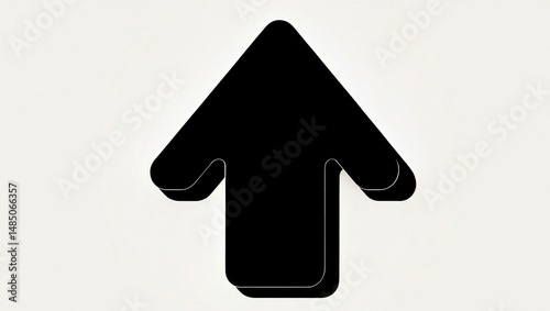 Simple Black Arrow Icon – Bold Minimalist Vector on White Background