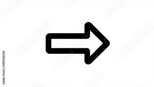 Simple Black Arrow Icon – Bold Minimalist Vector on White Background