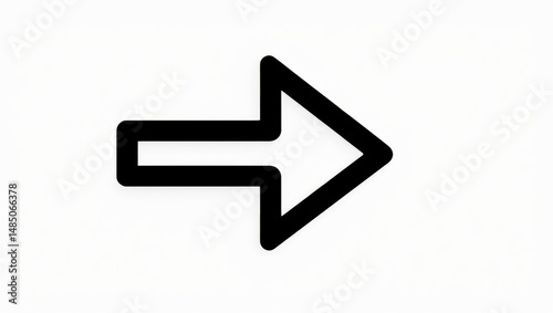 Simple Black Arrow Icon – Bold Minimalist Vector on White Background