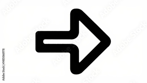 Simple Black Arrow Icon – Bold Minimalist Vector on White Background