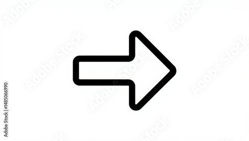 Simple Black Arrow Icon – Bold Minimalist Vector on White Background