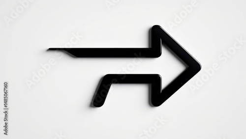 Simple Black Arrow Icon – Bold Minimalist Vector on White Background