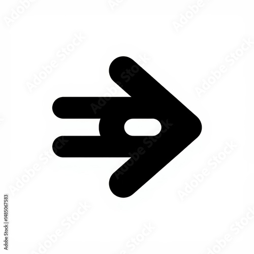 Simple Black Arrow Icon – Bold Minimalist Vector on White Background