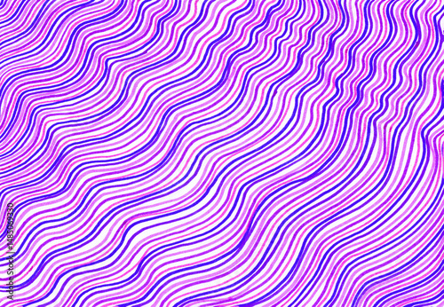 Background filled with wavy stripes. Different shades of purple, blue, pink, lavender. White background. Stripes alternate diagonally. Form texture. Line art. Drawing with felt tip pens. Wavy pattern.