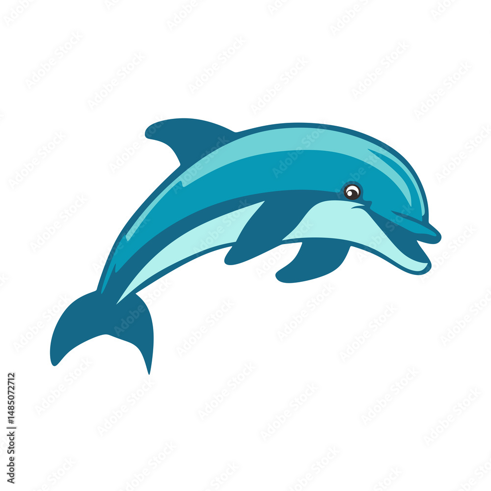 Obraz premium cute dolphin jumping in the air. isolated on white