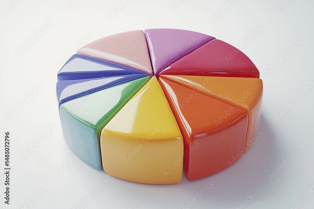 Obraz premium Colorful pie chart graphic
