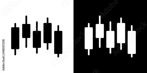 Chart candlestick icon vector design template elegant style