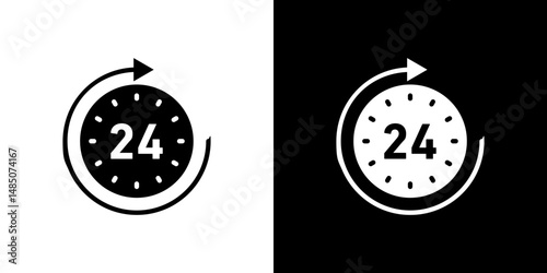 Time twenty four icon vector design template elegant style