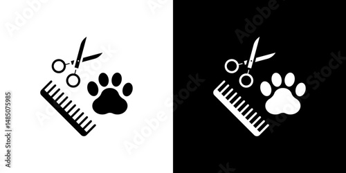 Pet grooming icon vector design template elegant style