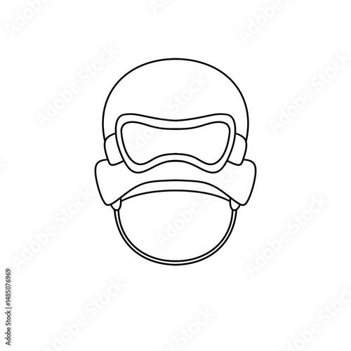 A cartoon of a man in a helmet and goggles