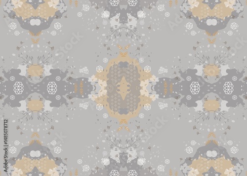 Fototapeta Naklejka Na Ścianę i Meble -  Scarf abstract watercolor pattern rose flowers