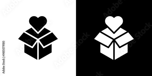 Donation box icon vector design template elegant style